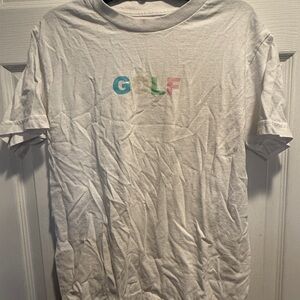White Tee with Pink GOLF Logo